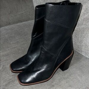 Franco Sarto Black Leather Women's Boots